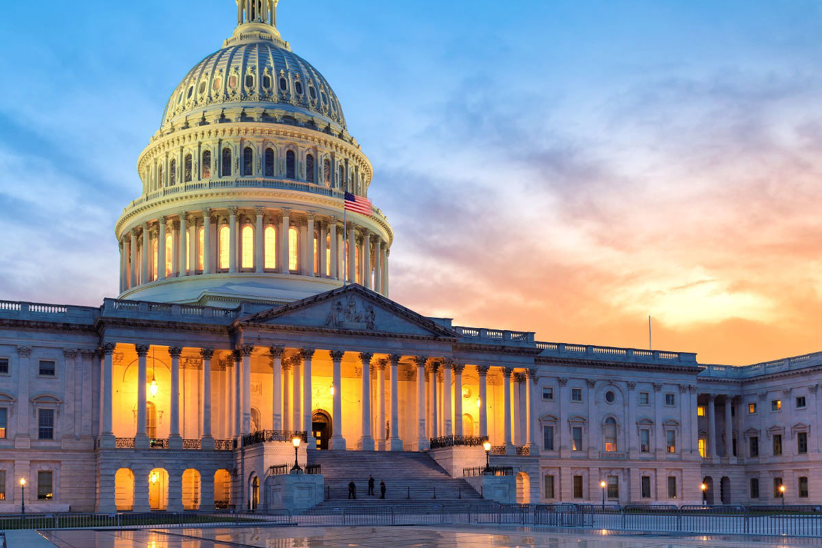 US Capital Building during sunset